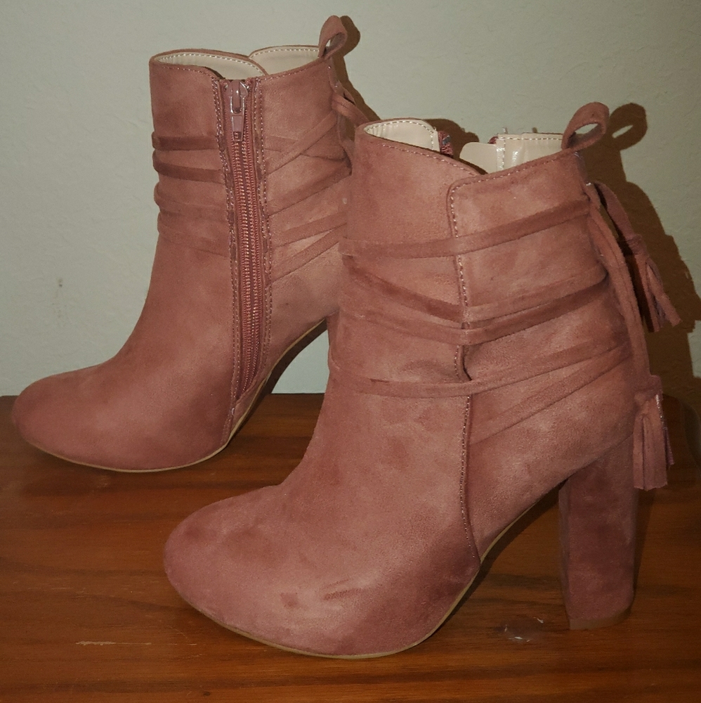 excess glam suede pink boots